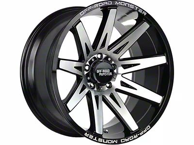 Off-Road Monster M25 Gloss Black Machined 6-Lug Wheel; 20x10; -19mm Offset (10-24 4Runner)