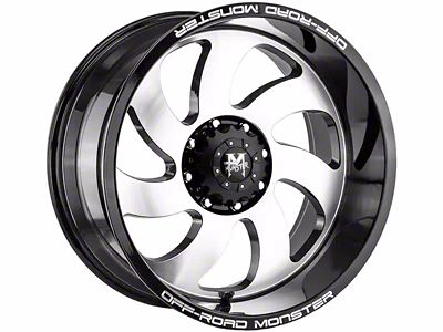 Off-Road Monster M07 Gloss Black Machined 6-Lug Wheel; 20x10; -19mm Offset (2024 Tacoma)