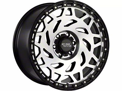Off-Road Monster M50 Gloss Black Machined with Black Ring 6-Lug Wheel; 17x9; 0mm Offset (2024 Tacoma)