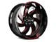 Off Road Monster M07 Gloss Black Candy Red Milled 6-Lug Wheel; 22x12; -44mm Offset (03-09 4Runner)