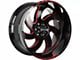 Off-Road Monster M07 Gloss Black Candy Red Milled 6-Lug Wheel; 20x10; -19mm Offset (03-09 4Runner)