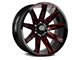 Off Road Monster M25 Gloss Black Candy Red Milled 6-Lug Wheel; 22x12; -44mm Offset (03-09 4Runner)