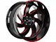 Off-Road Monster M07 Gloss Black Candy Red Milled 6-Lug Wheel; 20x10; -19mm Offset (21-24 Bronco, Excluding Raptor)