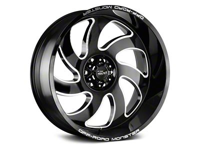 Off-Road Monster M07 Gloss Black Milled 6-Lug Wheel; 20x10; -19mm Offset (22-24 Bronco Raptor)