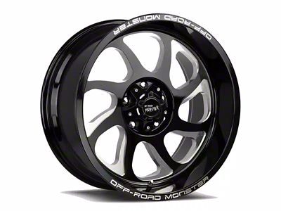 Off-Road Monster M22 Flat Black Milled 6-Lug Wheel; 20x10; -19mm Offset (21-24 Bronco, Excluding Raptor)