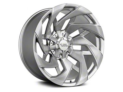 Off-Road Monster M24 Brushed Face Silver 6-Lug Wheel; 20x10; -19mm Offset (22-24 Bronco Raptor)