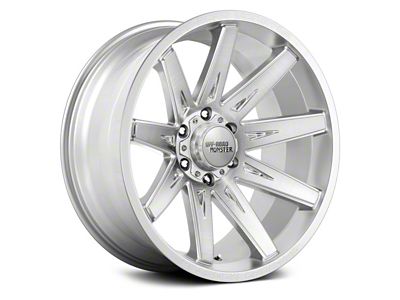 Off-Road Monster M25 Brushed Face Silver 6-Lug Wheel; 20x10; -19mm Offset (22-24 Bronco Raptor)