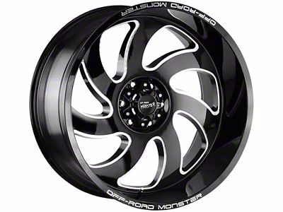 Off-Road Monster M07 Gloss Black Milled Wheel; 20x10; -19mm Offset (20-24 Jeep Gladiator JT)