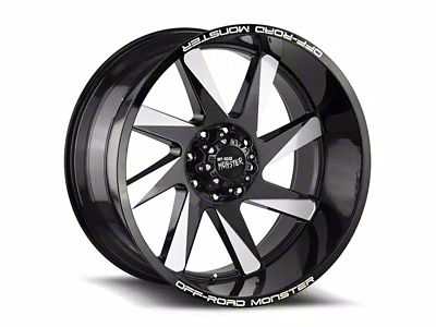 Off-Road Monster M80 Flat Black Milled Wheel; 20x10; -19mm Offset (20-24 Jeep Gladiator JT)