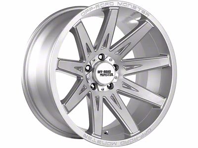 Off-Road Monster M25 Brushed Face Silver Wheel; 20x10; -19mm Offset (22-24 Jeep Grand Cherokee WL)