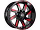 Off-Road Monster M80 Gloss Black Candy Red Milled Wheel; 20x10 (22-24 Jeep Grand Cherokee WL)