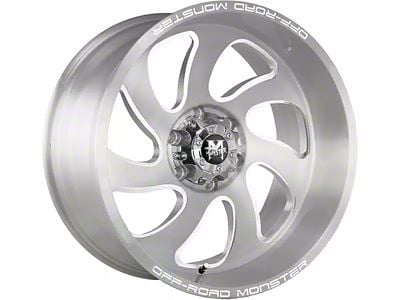 Off-Road Monster M07 Brushed Face Silver Wheel; 20x10; -19mm Offset (99-04 Jeep Grand Cherokee WJ)