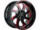 Off-Road Monster M22 Gloss Black Candy Red Milled Wheel; 20x10 (99-04 Jeep Grand Cherokee WJ)