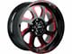 Off-Road Monster M22 Gloss Black Candy Red Milled Wheel; 20x10 (05-10 Jeep Grand Cherokee WK)