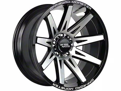 Off-Road Monster M25 Gloss Black Machined Wheel; 20x10; -19mm Offset (05-10 Jeep Grand Cherokee WK)