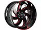 Off-Road Monster M07 Gloss Black Candy Red Milled Wheel; 20x10; -19mm Offset (11-21 Jeep Grand Cherokee WK2)