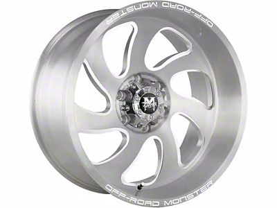 Off-Road Monster M07 Brushed Face Silver Wheel; 20x10; -19mm Offset (07-18 Jeep Wrangler JK)