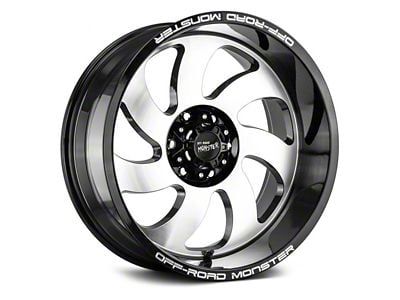 Off Road Monster M07 Gloss Black Machined 6-Lug Wheel; 22x12; -44mm Offset (16-23 Tacoma)