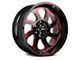 Off Road Monster M22 Gloss Black Candy Red Milled 6-Lug Wheel; 22x12; -44mm Offset (17-24 Titan)