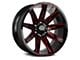 Off Road Monster M25 Gloss Black Candy Red Milled 6-Lug Wheel; 22x12; -44mm Offset (16-24 Titan XD)