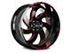 Off Road Monster M07 Gloss Black Candy Red Milled 6-Lug Wheel; 22x12; -44mm Offset (22-24 Tundra)