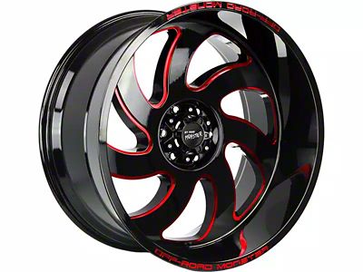 Off-Road Monster M07 Gloss Black Candy Red Milled 6-Lug Wheel; 20x10; -19mm Offset (22-24 Tundra)
