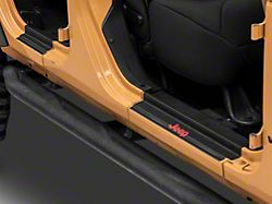 Jeep Licensed by RedRock Carbon Fiber Door Sill Decal; Red (20-25 Jeep Gladiator JT)