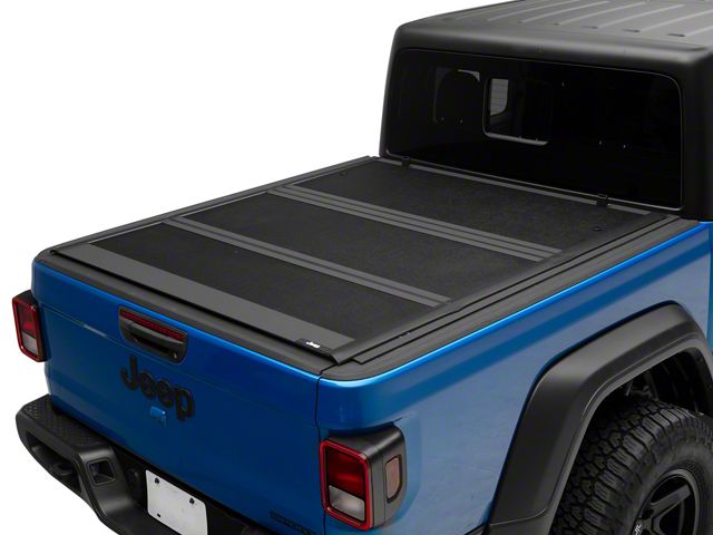 Jeep Licensed by TruShield Low Profile Hard Tri-Fold Tonneau Cover with Jeep Logo (20-24 Jeep Gladiator JT w/o Trail Rail System)