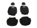 Jeep Licensed by TruShield Neoprene Front and Rear Seat Covers; Black (20-25 Jeep Gladiator JT w/ Rear Cup Holder)