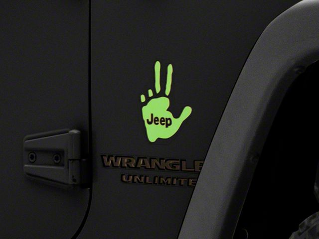 Jeep Licensed by RedRock Jeep Peace Decal; Lime (87-18 Jeep Wrangler YJ, TJ & JK)