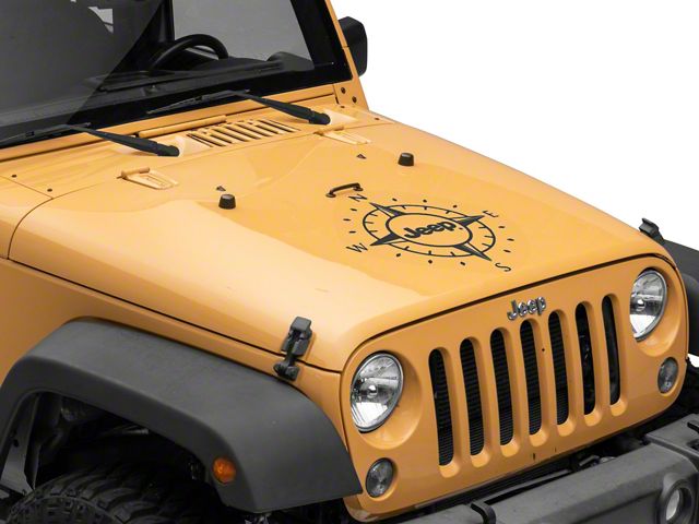 Jeep Licensed by RedRock Compass Decal with Jeep Logo; Matte Black (07-18 Jeep Wrangler JK)