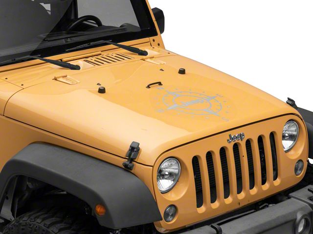 Jeep Licensed by RedRock Compass Decal with Jeep Logo; Silver (07-18 Jeep Wrangler JK)