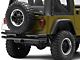 Jeep Licensed by RedRock Double Tubular Rear Bumper with Receiver Hitch and Jeep Logo; Textured Black (87-06 Jeep Wrangler YJ & TJ)