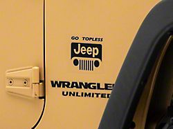 Jeep Licensed by RedRock Go Topless Jeep Decal; Matte Black (87-18 Jeep Wrangler YJ, TJ & JK)