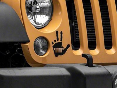 Jeep Licensed by RedRock Jeep Peace Grille Decal; Matte Black (87-18 Wrangler YJ, TJ & JK)