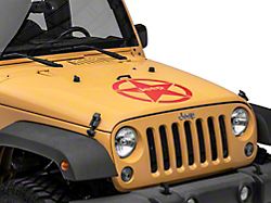 Jeep Licensed by RedRock Jeep Star Accent Decal; Red (87-18 Jeep Wrangler YJ, TJ & JK)