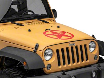 Jeep Licensed by RedRock Jeep Star Accent Decal; Red (87-18 Jeep Wrangler YJ, TJ & JK)