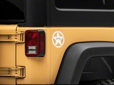 Jeep Licensed by RedRock Jeep Star Accent Decal; White (07-18 Jeep Wrangler JK)