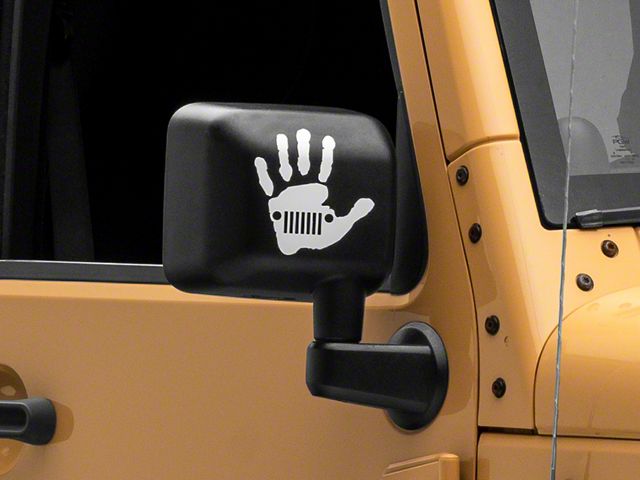 Jeep Licensed by RedRock Jeep Wave Grille Decal; White (87-18 Wrangler YJ, TJ & JK)