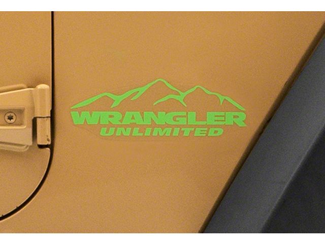 Jeep Licensed by RedRock Mountain Wrangler Unlimited Decal; Lime Green (87-18 Jeep Wrangler YJ, TJ & JK)