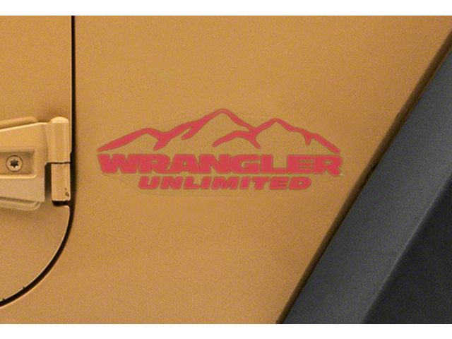 Jeep Licensed by RedRock Mountain Wrangler Unlimited Decal; Red (87-18 Jeep Wrangler YJ, TJ & JK)