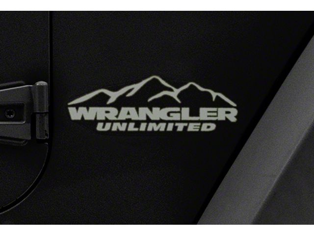 Jeep Licensed by RedRock Mountain Wrangler Unlimited Decal; Silver (87-18 Jeep Wrangler YJ, TJ & JK)