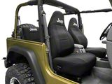 Jeep Licensed by TruShield Neoprene Front and Rear Seat Covers; Black (97-02 Jeep Wrangler TJ)