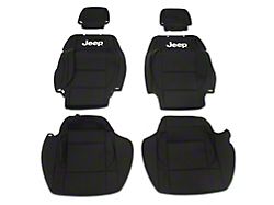 Jeep Licensed by TruShield Neoprene Front and Rear Seat Covers; Black (08-10 Jeep Wrangler JK 4-Door)