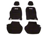 Jeep Licensed by TruShield Neoprene Front and Rear Seat Covers; Black (11-12 Jeep Wrangler JK 4-Door)