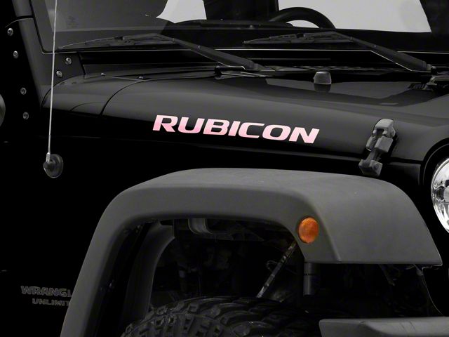 Jeep Licensed by RedRock Rubicon Hood Logo Decal; Pink (07-18 Jeep Wrangler JK)