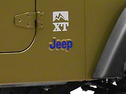 Jeep Licensed by RedRock Side Logo; Blue (97-06 Jeep Wrangler TJ)