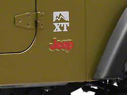 Jeep Licensed by RedRock Side Logo; Red (97-06 Jeep Wrangler TJ)