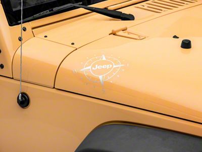 Jeep Licensed by RedRock Small Compass Decal with Jeep Logo; Silver (07-18 Jeep Wrangler JK)