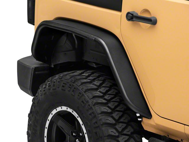 Jeep Licensed by RedRock Tubular Fender Flares with Jeep Logo; Rear (07-18 Jeep Wrangler JK)